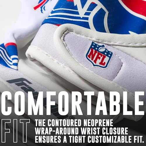 Image of Franklin Sports Youth NFL Football Receiver Gloves - Kids Football Gloves Pair - NFL Team Logos and Silicone Palm