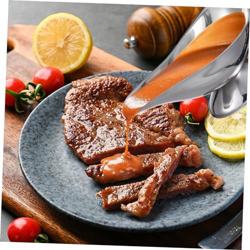 Veemoon 2 Pezzi Ciotole per Salsa Inossidabile Eleganti Gravy Boat per Salse e Condimenti Design Moderno e Feste - immagine 4