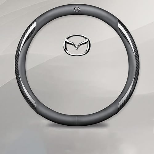 MYRFCSA Car Steering Wheel Covers, for Mazda 3 2018-2023 Soft Breathable and Anti-Slip Car Accessory Steering Wheel Protector Cover,A