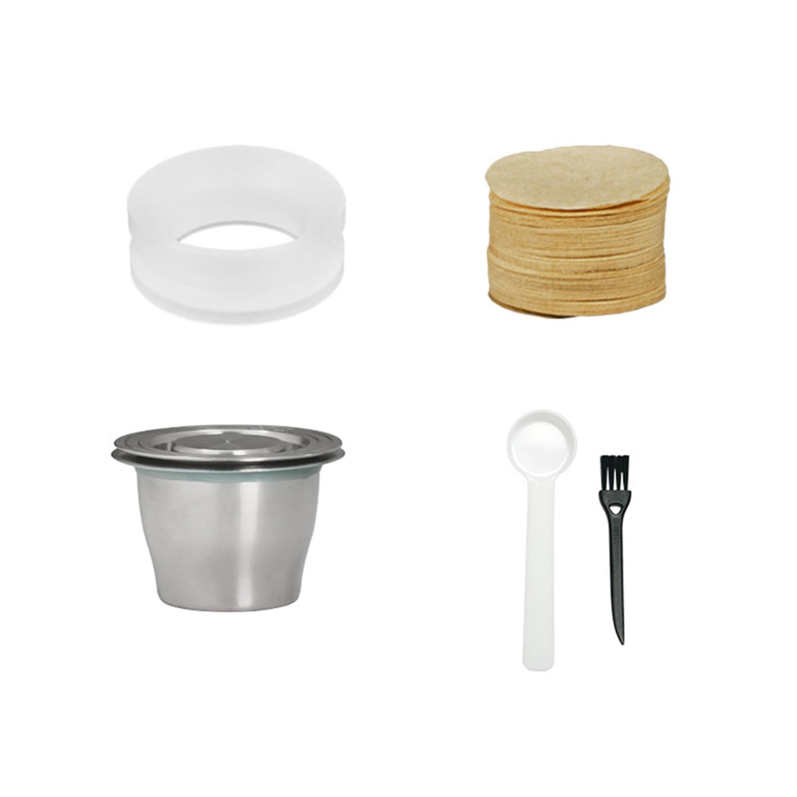Buxuaaaa Multipurpose Coffee Dosing Funnel Set with Steel/for Optimal Brewing Multipurpose Coffee Dosing Funnel Set with Steel/for Optimal Brewing Powder Tool & Filter Rings