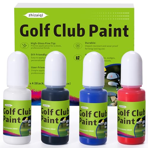 Golf Club Paint, Fill, Custom, Touch Up, Renovate Or Lettering Your Clubs, Golf Club Paint Fill Kit 4 Pack Of 10Ml Bottles, Red, Blue, Black, White Set