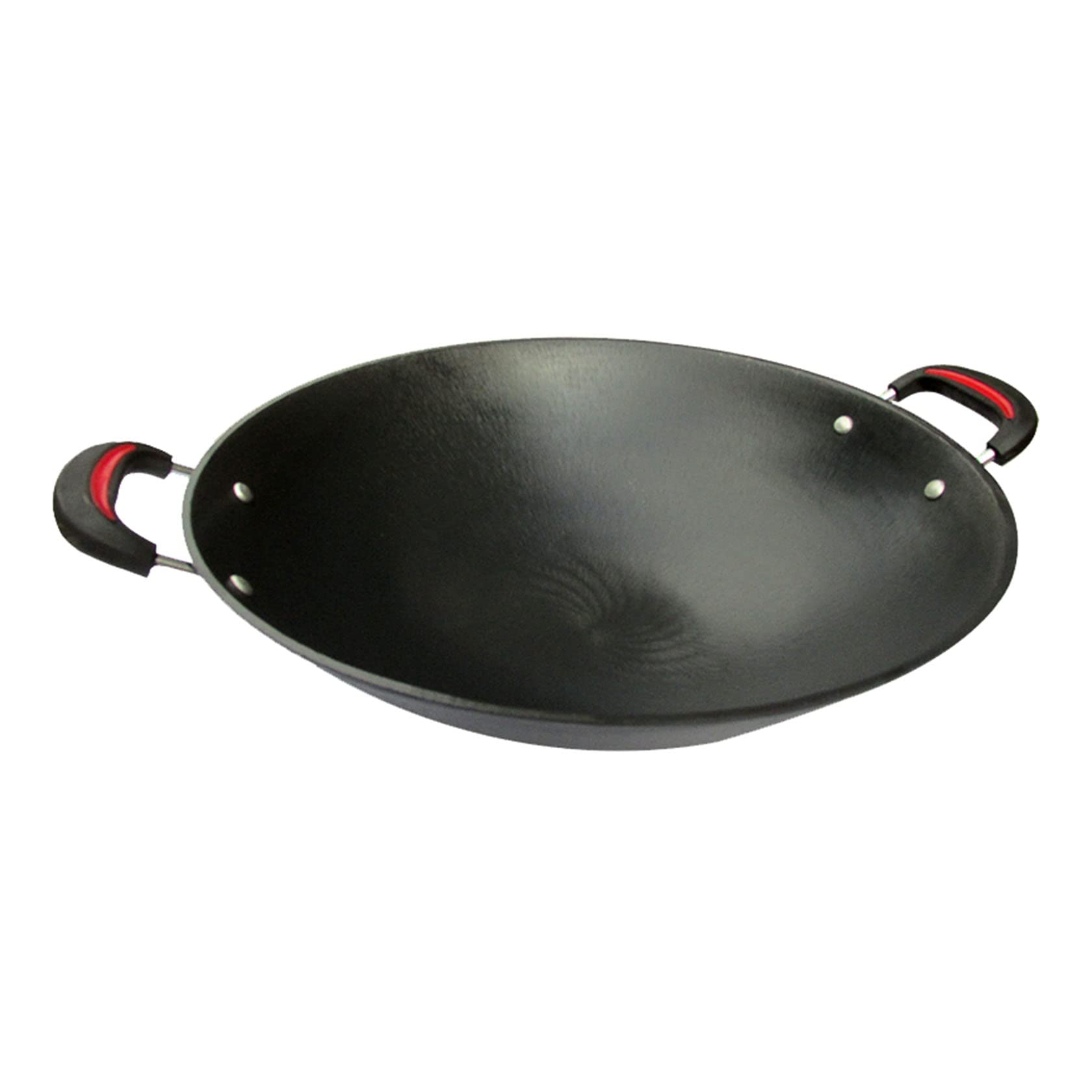 ASerZenith Cast Iron Wok, Double Ear Large Iron Wok, Household Large Iron Wok Pot, Double Ear Cast Iron Pot,36Cm