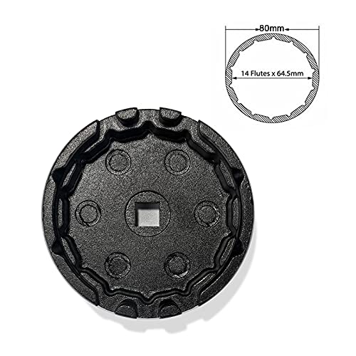 3Mirrors Oil Filter Cap Wrench 64Mm Oil Filter Wrench Compatible With Toyota, Lexus, Camry, Corolla, Highlander, Rav4, 64Mm 6-Teeth Filter Cap, Durable Thickening Aluminium #TOP2