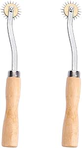 Professional Needle-Point Tracing Wheel - Wooden Handle Pattern Making Tool For Sewing, Leather & Fabric Crafts