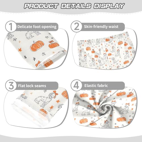 Girls' Athletic Leggings Ankle Length Yoga Dance Pants Kids Teen 4T Dog with Pumpkin3