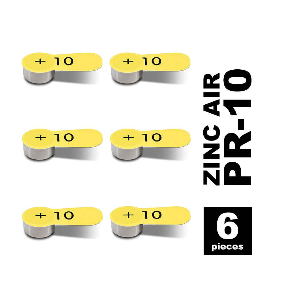 Panasonic PR10 Batterie zinco-aria per apparecchi acustici, Tipo 10, 1.4V, Batterie per apparecchi acustici, 10 confezioni (60 pezzi), gialle