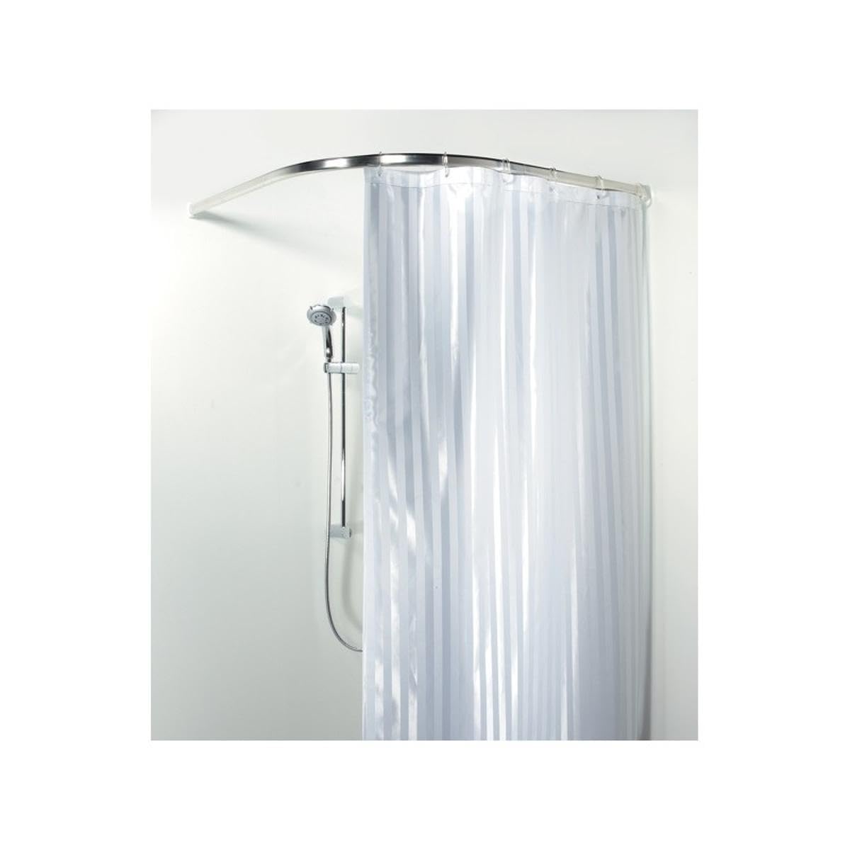 Spirella Chrome Ova Rondo Bright Finish Curved Corner Enclosure Aluminium Shower Curtain Rail Enclosure Size 90 Cm X 90 Cm Diameter 30 Mm X 17 Mm