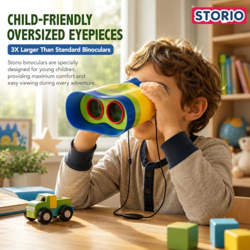 Image of Storio Binoculars for Toddlers & Kids | Educational Outdoor Exploration Toy for Boys & Girls Age 3+ | Safe, Lightweight & Shockproof Binoculars | Perfect Easter Basket Gift or Birthday Present