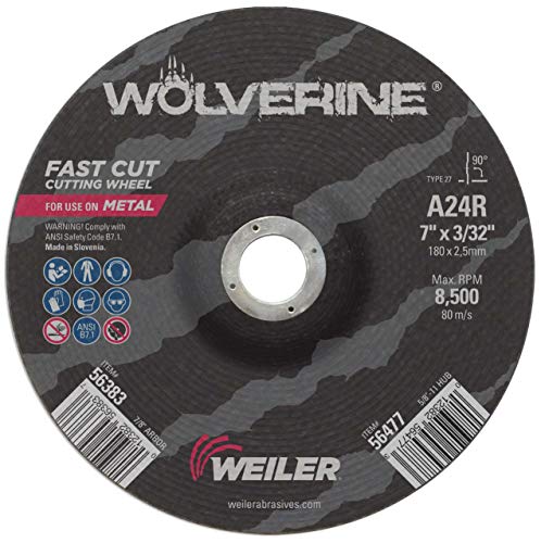 Disques de coupe Weiler Wolverine pour meuleuse d'angle en lot de 25