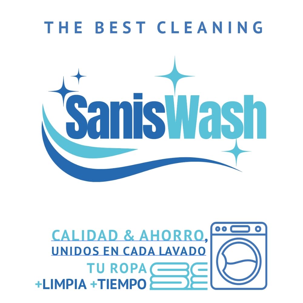 SanisWash, Detergente en Polvo con Oxígeno Activo, Detergente para Lavadora, Eficaz Incluso a 20º, Elimina el Olor en la Ropa Deportiva, Ropa Limpia y Fresca, 165 Lavados, 5Kg
