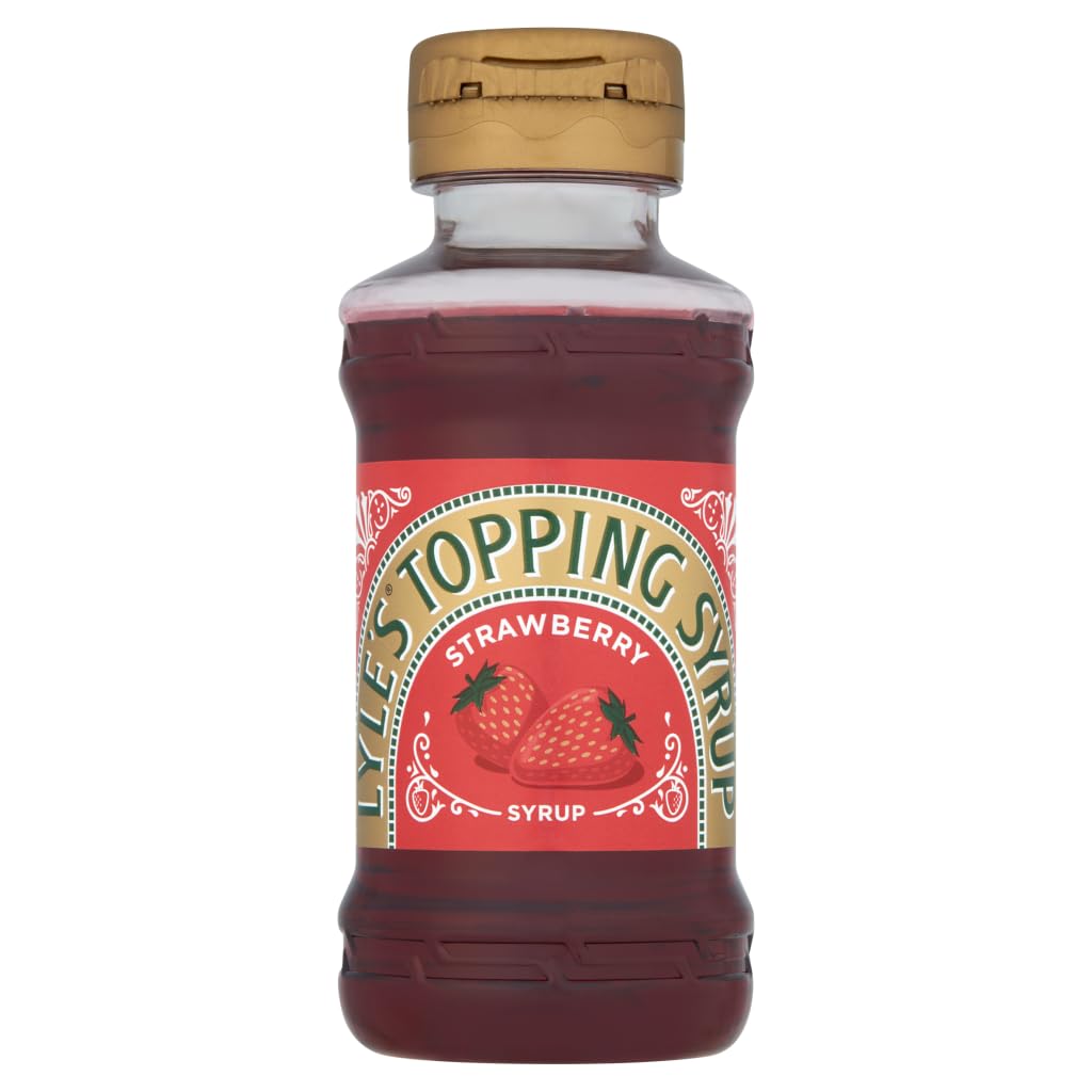 Lyle's Strawberry Syrup, Squeezy, for Pancakes, Waffles & Desserts - 325g