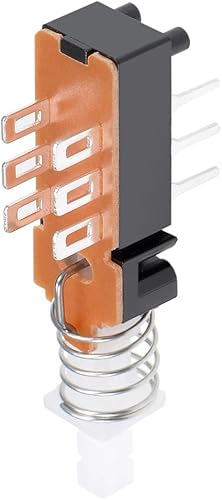 Miniatura 4 de uxcell Interruptor de botón momentáneo DPDT 2 Polo 6 Pin 1 Posición 5pcs