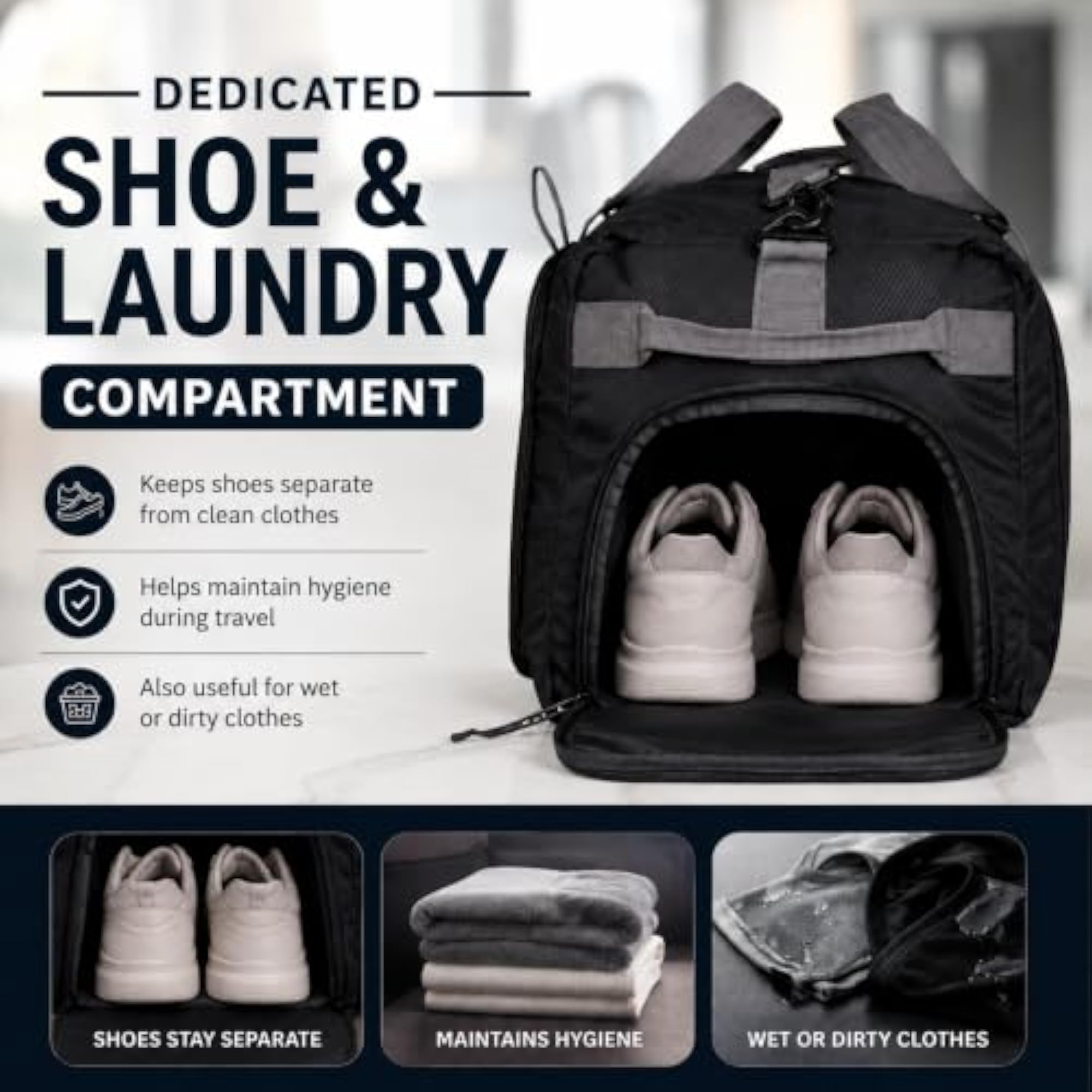 50L Gym & Boxing Duffle Bag, Large Sports Training Gear