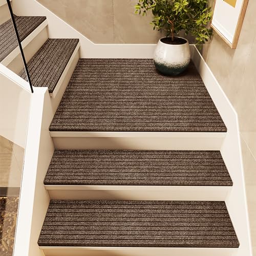 Peldaños de goma antideslizantes para escaleras de madera en interiores de color negro 2