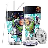 BLOSSOMFLORE Tumbler 30 Oz Buzz with Lid and Straw Steel Lightyear Stainless Coffee Insulated