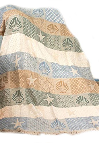 Manual Cotton Throw Blankets Seashells by The...