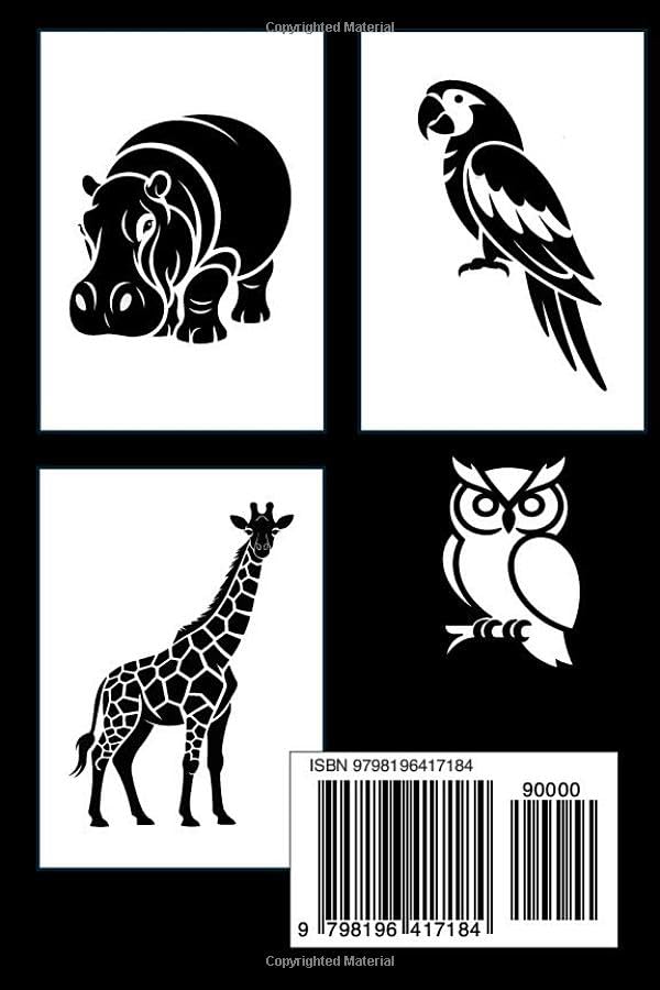 Monochrome Coloring Book Wild Animals Pocket Size: Mini Coloring Book (4x6) - Black and White One Pen Travel Size Coloring Mindful and Cozy Adults Teens (One Pen Monochrome Coloring Books) image 3