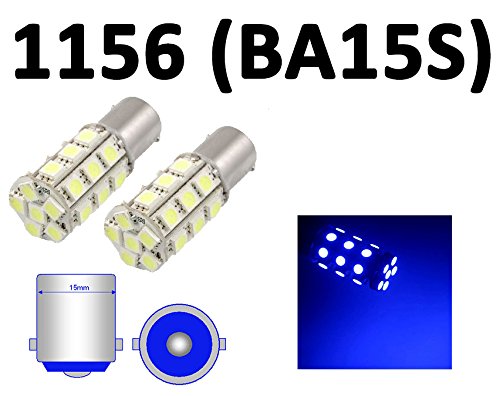 2 pcs Car/Truck/Vehicle/Motorcycle 1156 BA15S 27 SMD 5050 LED Turn Signal Reverse Backup Light Bulb Lamp Blue