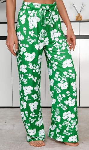 Image of Women Pajama Pants Comfy Lounge Wide Leg Casual Stretch Palazzo Drawstring Pj Bottoms Pants S-3XL
