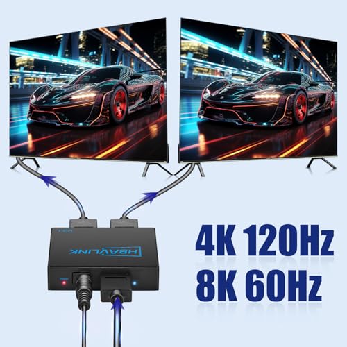 Splitter HDMI 8K de 1 entrada y 2 salidas a 60Hz compatible con Firestick 4K Max y PS5 2