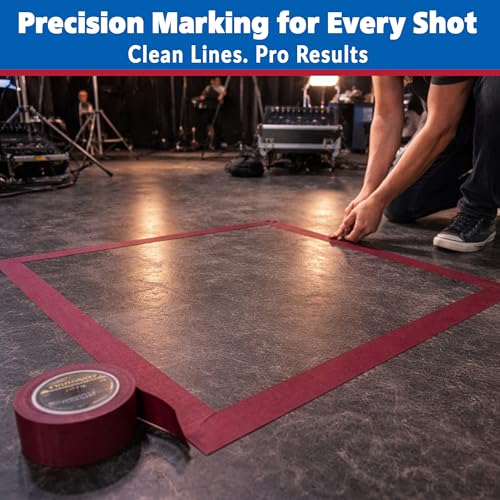 Image of Gaffer Power Burgundy Gaffer Tape 2 inch x 30 Yards - No Residue, Premium Color, Made in USA, Matte Non-Reflective Cloth Tape for Stage, Events & Cable Management