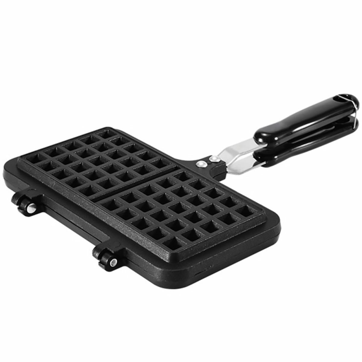 Stampo per Waffles Nero in Alluminio Pressofuso per Forno | Facile da Pulire, Modulo da Cucina per Preparazioni Fai da Te, Uso su Gas
