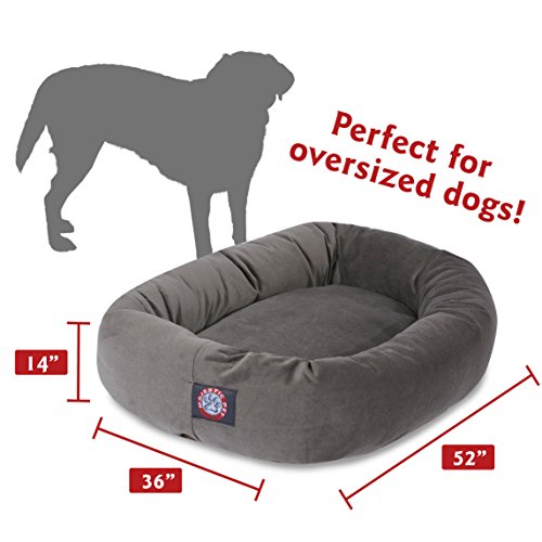Image of Majestic Pet Villa 40 Inch Shredded Memory Foam Dog Bed for Large Sized Dog 40x29x9 Inch-Orthopedic Pet Bed with Removable Washable Cover-Washable Large Puppy Mat with Head Support-Fern