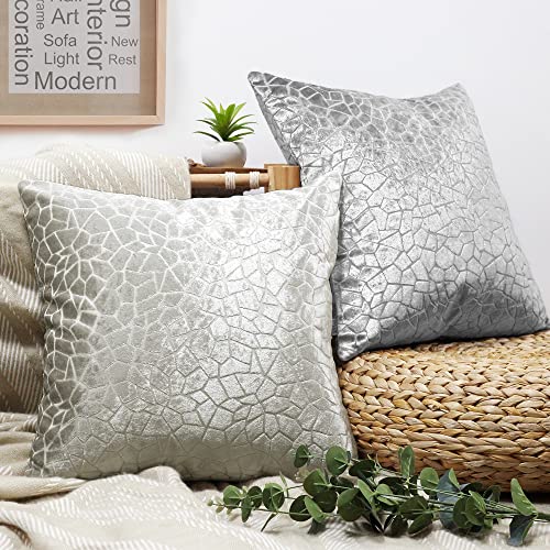 Inspi Decor Grey Throw Pillow Covers Irregular Pattern, Decorative Pillow Covers For Bedroom, Couch, Living Room, 18 X 18 Lnch Set Of 2 #TOP2