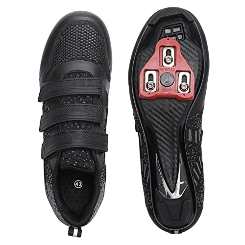 Image of Unisex Road Bike Cycling Shoes Compatible with Peloton Shimano SPD Bike Riding Shoes for Men Women, 3 Straps, Pre-Installed Delta Cleats for Indoor Outdoor Cycling Biking