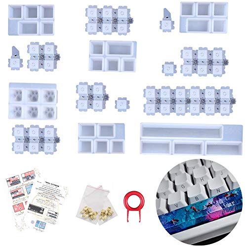 DIY キーキャップ 樹脂モールド シリコーン レジンソフト金型 クリスタルエポキシモールド 手作り工具 Cherry MXメカニカルキーボードとの互換性（日本語の指示付き）