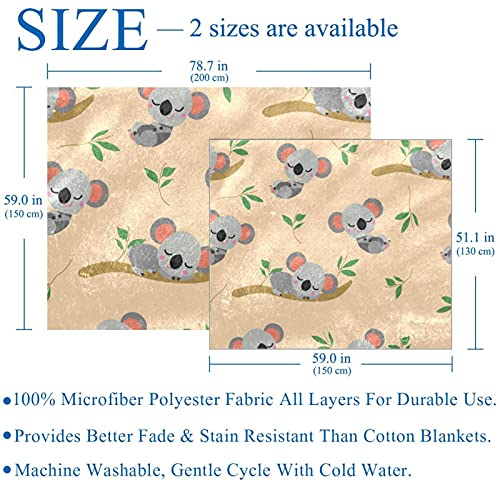 Couverture koala 150x200 cm plaid microfibre lit et canapé - 4