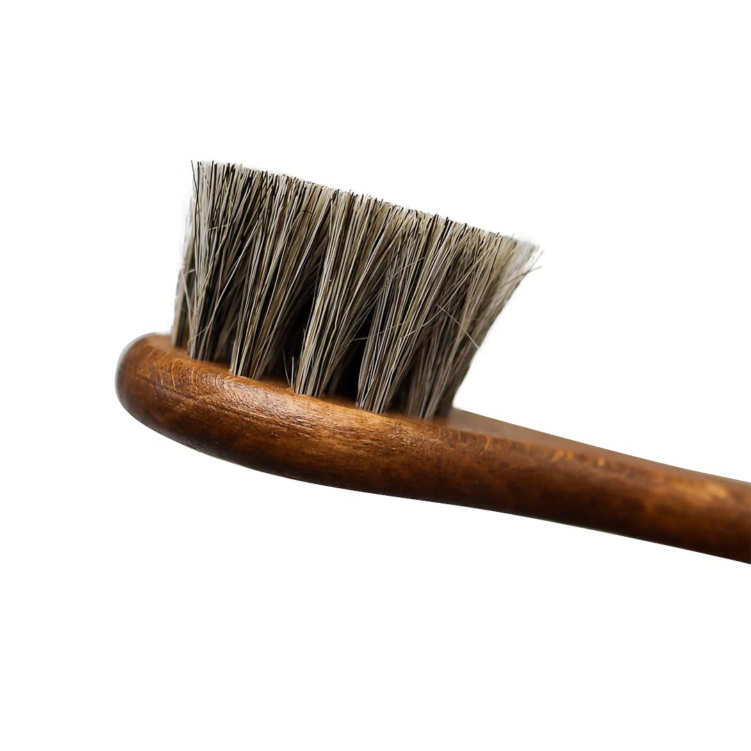 Birch Natural Horse Hair Premium Quality Horse Hair Dauber Application Shoe Brush, 100% Horsehair, Shine Buff Polish Leather Shoes & Footwear [150Mm X 41Mm X 11Mm] (Natural Horse Hair)