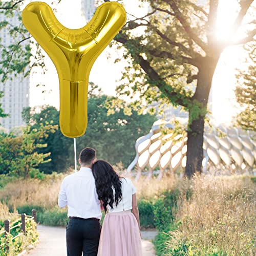 Image of TONIFUL 40 Inch Large Gold Letter Y Helium Balloons,Foil Mylar Big Balloons for 2026 New Year Eve Graduation Wedding Baby Shower Birthday Party Anniversary Supplies Decorations