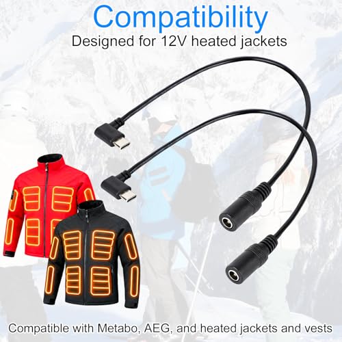 Adaptador de batería de 12V para chaqueta térmica y chaleco calefactable 3