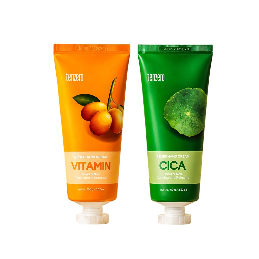 Tenzero Relief Hand Cream Cica & Vitamin C with Ascorbic Acid | Brightening, Deep Moisturizing & Rough with Centella Asiatica | Soothing, Deep Moisturizing & Dry Skin Repair for Hands, Elbows & Feet | 100g (Pack of 2)-image-11