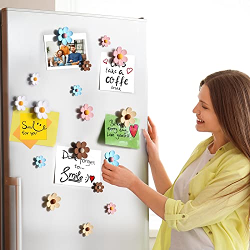25 Pieces Flower Fridge Magnets, Mini Daisy Refrigerator Magnets Cute Magnets For Locker Whiteboards Home Office Decor #TOP3