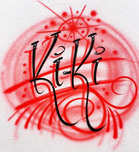 Airbrush Red Swirls, Name Design T Shirt3