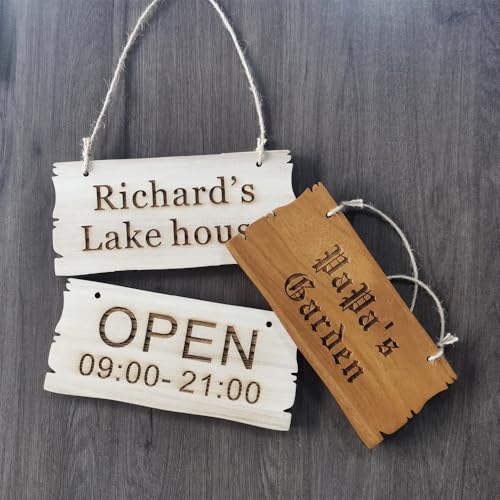 Personalized Wood Plaque Sign, Custom Engraved House Signs, Garden Signs,