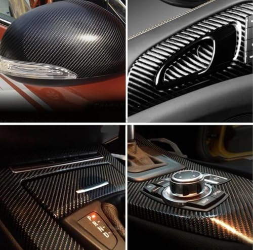 Image of WALLMATE Carbon & Matellic Wrap Sheet Roll Film Sticker Decal Waterproof Car Styling Wrap Auto Vehicle Accessories (12x56 Inch, Black Carbon)