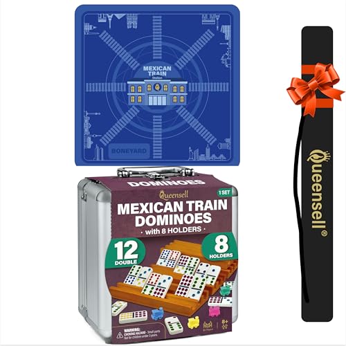 Mexican Train Double 12 con 8 Soportes y Tapete miniatura 1