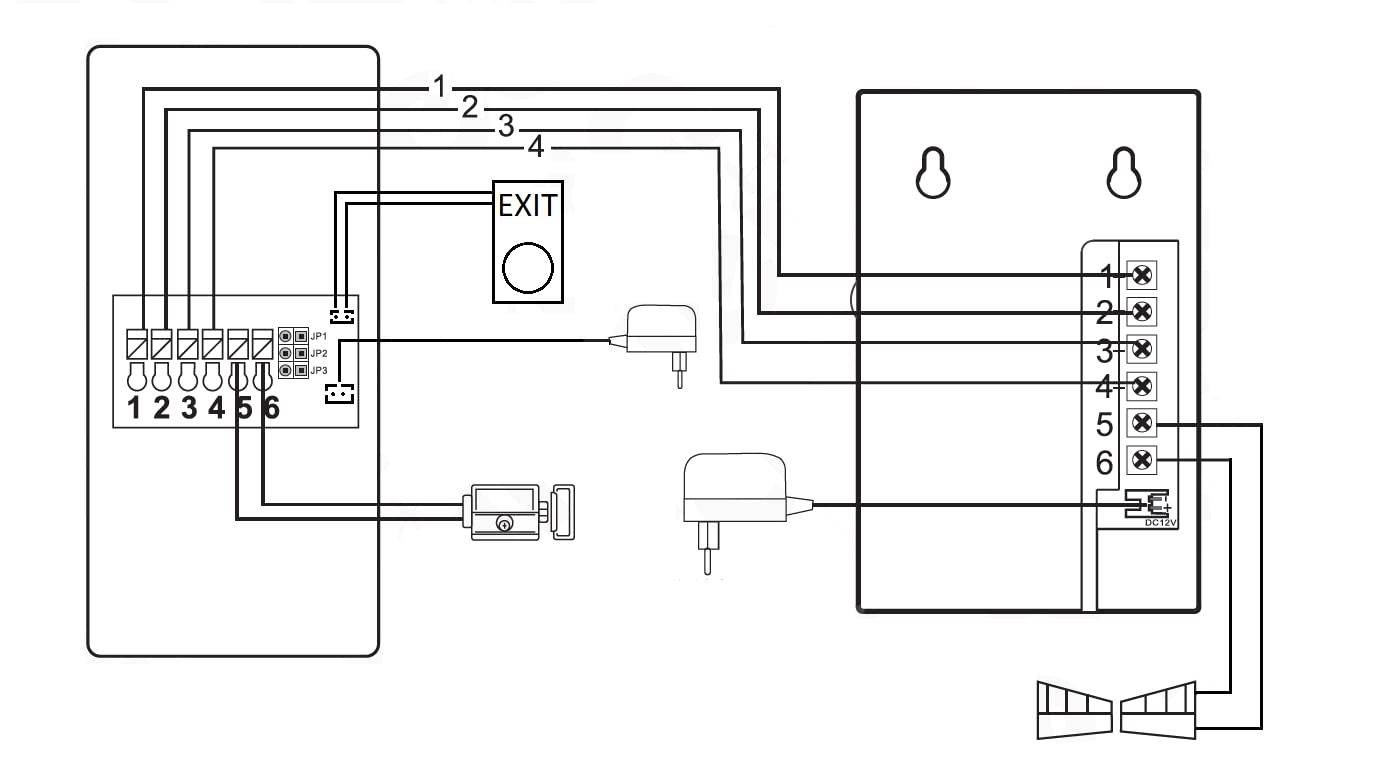 Domofon Eura Adp-38A3 Entra Graphite, zestaw głośnomówiący, zamek szyfrowy, 4 przewody