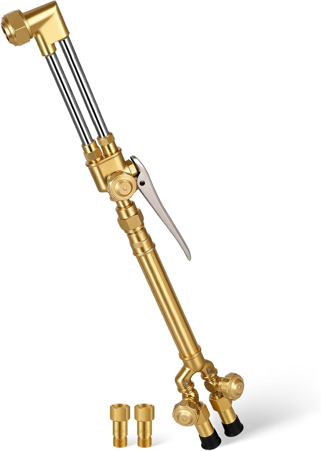 LISSAM V-Type Cutting Torch Kit – CA1350 Cutting Attachment with 100C Torch Handle, Built-in Check Valves, Medium Duty Brass Oxy-Propane & Oxy-Acetylene