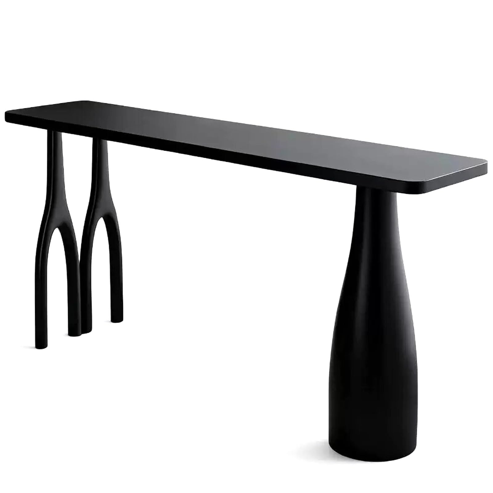 Penisola Cucina, in Legno di Pino, Portata 200 Kg, Tavolino da Salotto per Cucina, Bistrot, Sala da Pranzo e Soggiorno(Black,120cm/47in)
