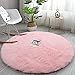 Weicher runder Teppich für Mädchen-Schlafzimmer, 1,5 m, rosa Kreis-Teppich Kinderzimmer, flauschiger zotteliger Wohnzimmer, Raumdekoration Teenager-Mädchen, pelziger Zottelteppich Baby