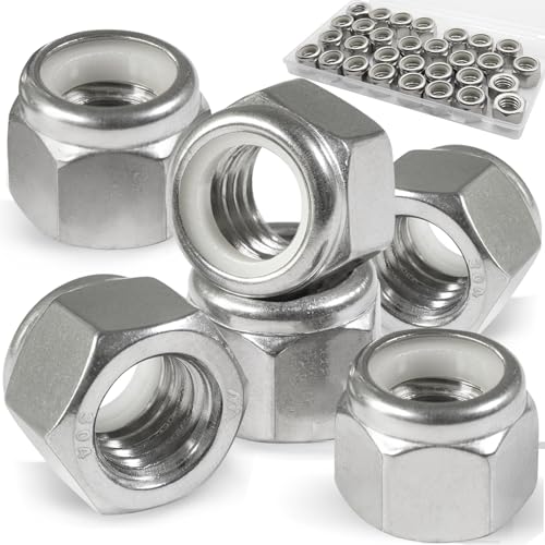 7/16-14 Lock Nut, 30Pcs Stainless Steel Nylock Insert Locking Nuts