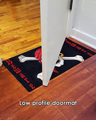 Toland Home Garden 800052 Beware Funny Door Mat 18x30 Inch Pirate Outdoor Doormat for Entryway Indoor Entrance