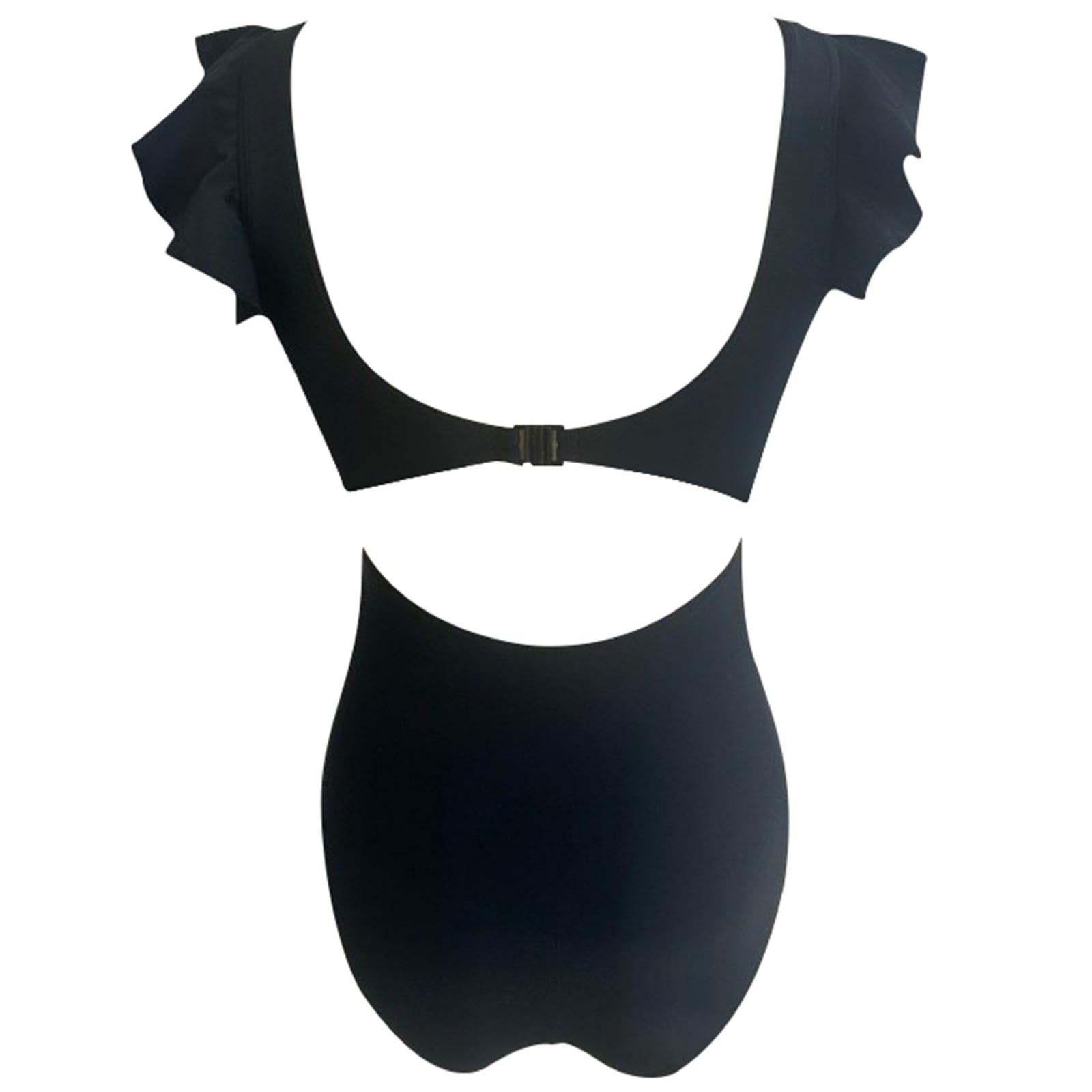 Bikini sexy da donna con vita a tinta unita, nero, S