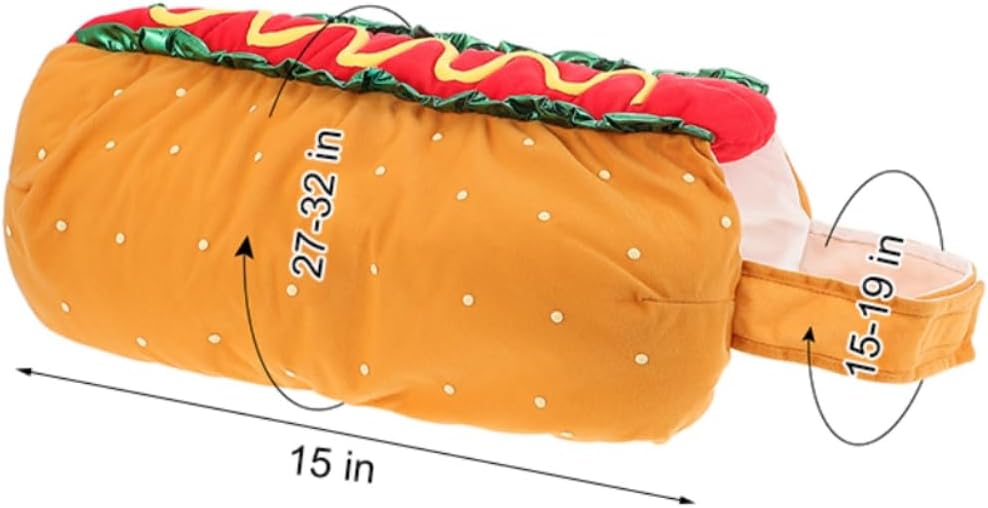 POPETPOP Funny Hot Dog Design Pet Costumes- Halloween Christmas Pet Apparel Warm Hoodie for Dogs and Cats, Pet Cosplay Outfit Uniform for Medium and Small Dogs