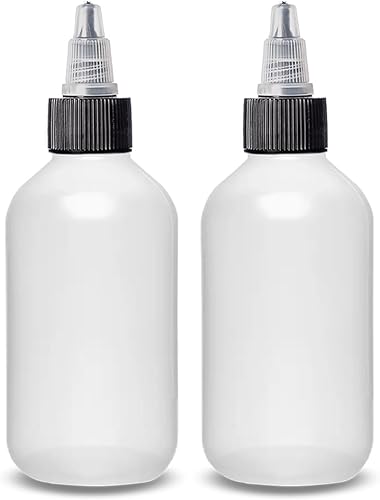 ljdeals Botellas de plástico de 2 onzas con tapas giratorias, recipientes recargables para champú, color de cabello, lociones, condimentos,
