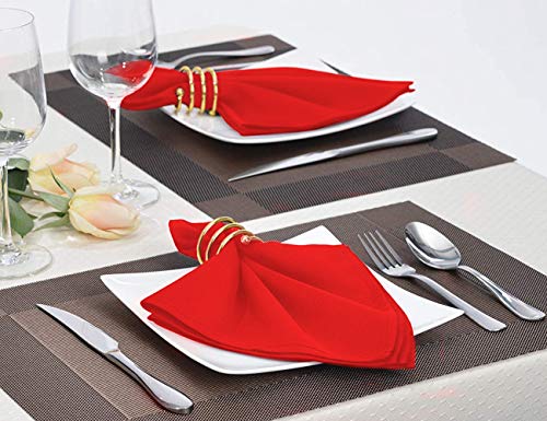 Surmente 17-Inch Polyester Cloth Napkins Linen Dinner Napkins - Set Of 12 For Weddings, Banquets, Or Restaurants (1-Dozen) (Red) #TOP6